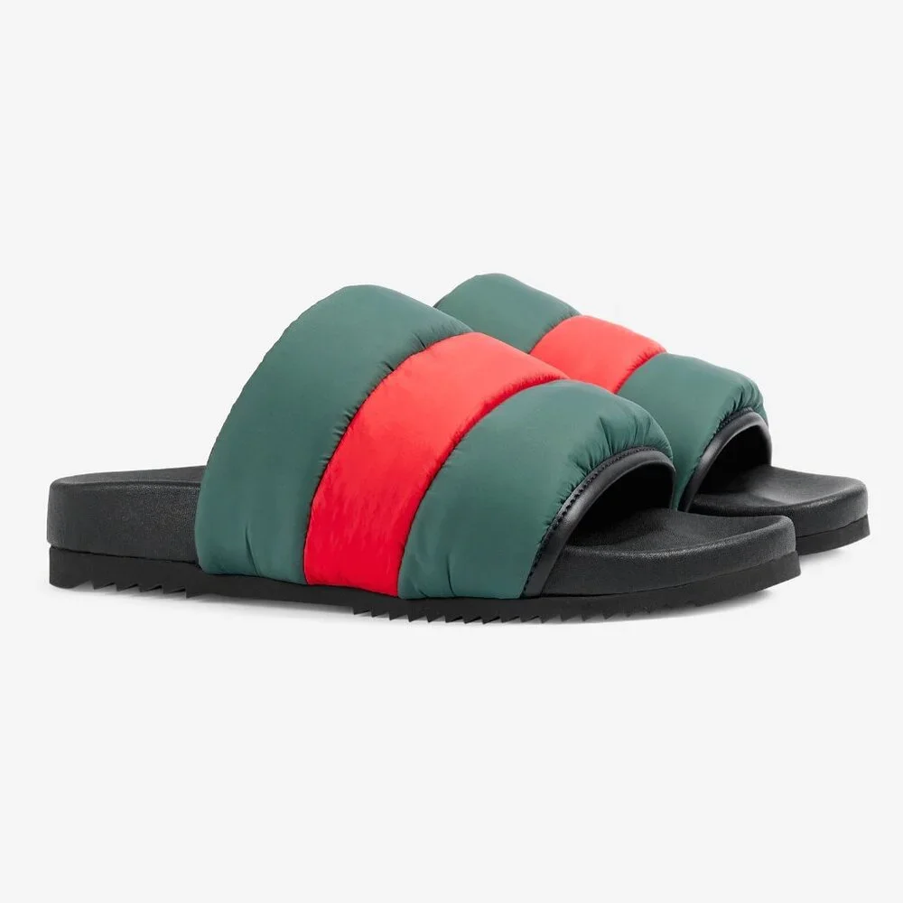 NEW GUCCI Women's Web Padded Nylon Slides Sandals EU 37 / US 7 Authentic